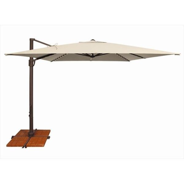 Simplyshade SimplyShade 10 ft. Bali Pro Square Rotating Cantilever Umbrella with Lights  Antique Beige SSAD45SL-10SQ00-A5422